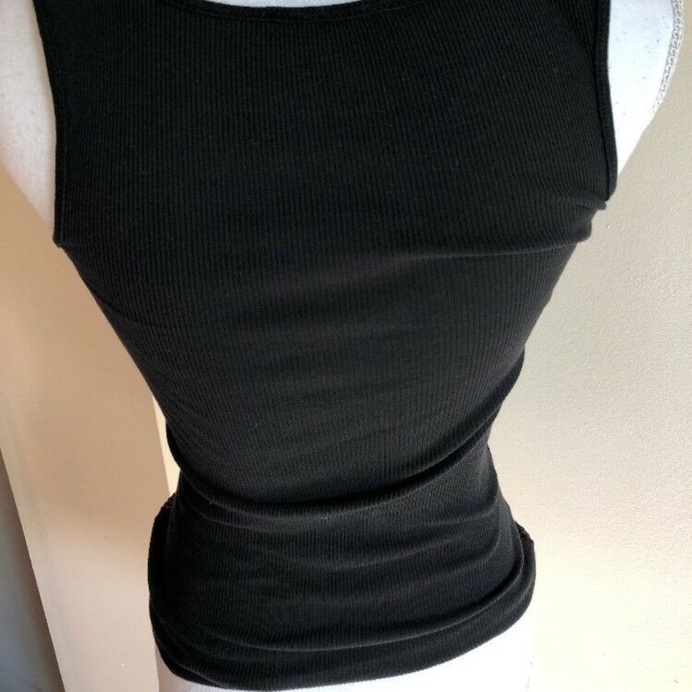 Express Women's Size XS Black Sequin Tank Top Ribbed Shirt Top Sleeveless Shirt - Picture 3 of 8